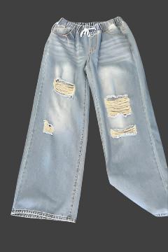Distressed Flared Denim