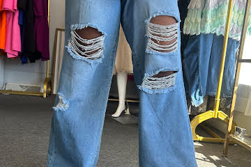 Distressed Flared Denim