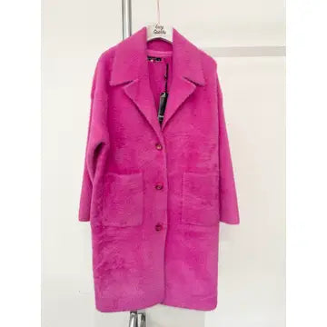 Fur Woven Sweater Coat