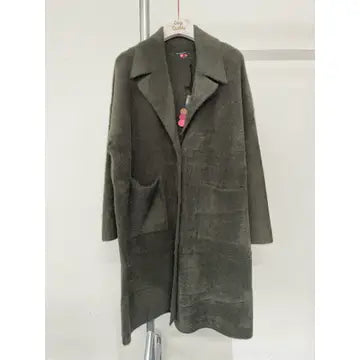 Fur Woven Sweater Coat