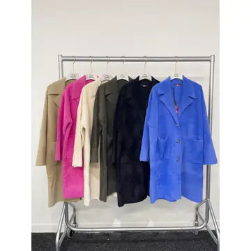 Fur Woven Sweater Coat